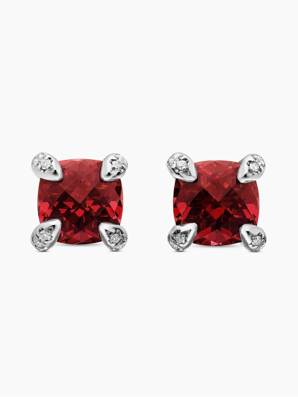 David Yurman Pinkish Red Petite Chatelaine Stud Earrings - Picture 2 of 4